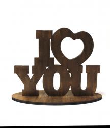 I Love You Ahşap Biblo HK0979