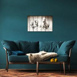 Vera Koşan Beyaz Atlar Baskılı Ahşap Tablo HK1326