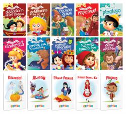 10 Renkli Dünya Masalı ve 5 Masal Karakteri Temalı 64 Sayfa 13,5x19,5 Okul Defteri Seti 2