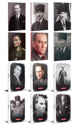 12li Atatürk 64 Sayfa 13,5x19,5cm Defter ve 176 Sayfa Planlama Defteri Seti -3