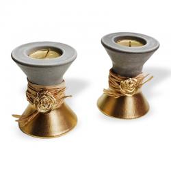 2'li Altın Güllü Mumluk HK1524