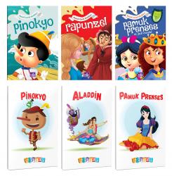 3 Renkli Dünya Masalı ve 3 Masal Karakteri Temalı 64 Sayfa 13,5x19,5 Okul Defteri Seti 4