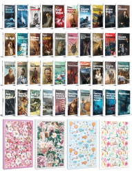 30 Dünya Klasiği ve Çiçekli Çizgili Defter Seti -2