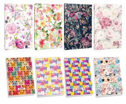 4lü Çiçek Desenli 64 Sayfa Planlama Defteri ve 4 Bloknot-12