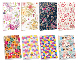 4lü Çiçek Desenli 64 Sayfa Planlama Defteri ve 4 Bloknot-14