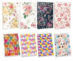 4lü Çiçek Desenli 64 Sayfa Planlama Defteri ve 4 Bloknot-15