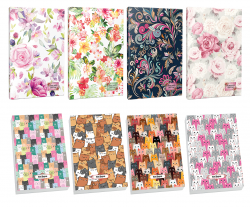 4lü Çiçek Desenli 64 Sayfa Planlama Defteri ve 4 Bloknot-4