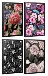 4'lü Çizgili Okul Defteri Seti -Saklı Bahçe-Retro-Kelebeğin Dünyası-Kara Gül