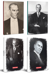 4lü Atatürk 64 Sayfa 13,5x19,5cm Defter ve 176 Sayfa Planlama Defteri Seti -16
