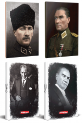 4lü Atatürk 64 Sayfa 13,5x19,5cm Defter ve 176 Sayfa Planlama Defteri Seti -28