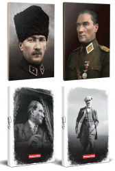 4lü Atatürk 64 Sayfa 13,5x19,5cm Defter ve 176 Sayfa Planlama Defteri Seti -29