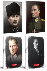 4lü Atatürk 64 Sayfa 13,5x19,5cm Defter ve 176 Sayfa Planlama Defteri Seti -30