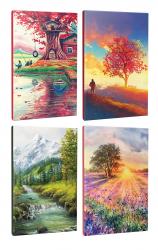 4lü Manzara Temalı 13,5x19,5cm 64 Sayfa Çizgili Okul Defteri Seti -7