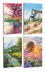 4lü Manzara Temalı 13,5x19,5cm 64 Sayfa Çizgili Okul Defteri Seti -8