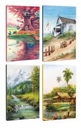 4lü Manzara Temalı 13,5x19,5cm 64 Sayfa Çizgili Okul Defteri Seti -9