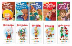 5 Renkli Dünya Masalı ve 5 Masal Karakteri Temalı 64 Sayfa 13,5x19,5 Okul Defteri Seti 2