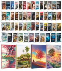 53 Dünya Klasiği ve Manzara Temalı 64 Sayfa Çizgili Defter Seti -2