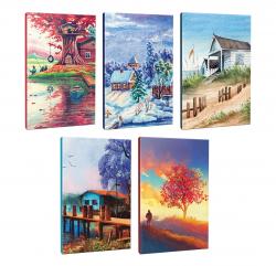 5li Manzara Temalı 13,5x19,5cm 64 Sayfa Çizgili Okul Defteri Seti -6