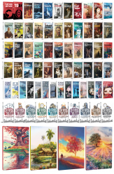 68 Dünya Klasiği ve Manzara Temalı 64 Sayfa Çizgili Defter Seti -1