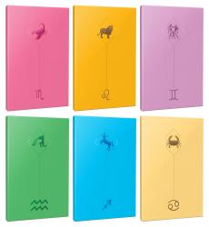 6lı Burç-Astroloji Temalı 13,5x19,5cm 64 Sayfa Çizgisiz Defter Seti -8