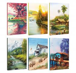 6lı Manzara Temalı 13,5x19,5cm 64 Sayfa Çizgili Okul Defteri Seti -2