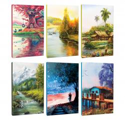 6lı Manzara Temalı 13,5x19,5cm 64 Sayfa Çizgili Okul Defteri Seti -7