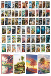 72 Dünya Klasiği ve Manzara Temalı 64 Sayfa Çizgili Defter Seti -2