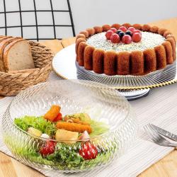 Rustik Salata Kasesi - Büyük Boy 26 cm ve Ayaklı Pasta Kek Standı 33 cm