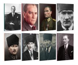 Okula Hazırlık 8li Atatürk- Çizgili Okul Defteri Seti 64 Sayfa 13,5x19,5cm -1 