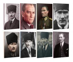 Okula Hazırlık 8li Atatürk- Çizgili Okul Defteri Seti 64 Sayfa 13,5x19,5cm -2 