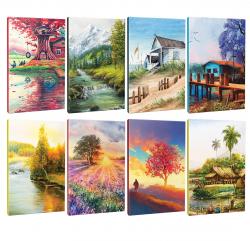 8li Manzara Temalı 13,5x19,5cm 64 Sayfa Çizgili Okul Defteri Seti -4