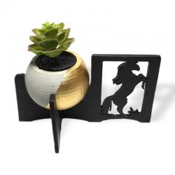 Ahşap At Figürlü Küre Beton Saksı HK1555