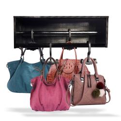 Ahşap Çanta Askılığı Siyah Küçük HK0707