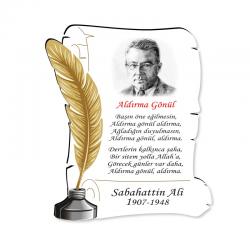 Ahşap Ferman Magnet "Sabahattin Ali Aldırma Gönül" HK2501-07