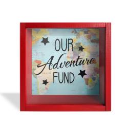 Camlı Ahşap Kumbara Adventure Kırmızı HK0654-0011