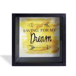 Camlı Ahşap Kumbara Dream Siyah HK0657-0002