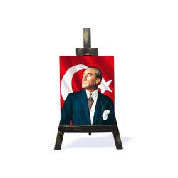 Ahşap Şövalyeli Resim Büyük Boy Atatürk Resim 2 HK2515-2