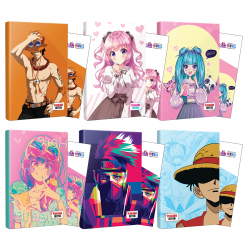 Altılı Ace-Icecream-Naruto-Luffy-Violet-Catgirl Defter ve Ayraç