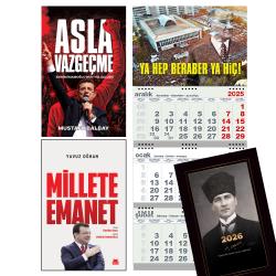 Asla Vazgeçme ve Millete Emanet ve Gemici Duvar Takvimi-YHBYH - Kalpaklı 2026 Ajanda