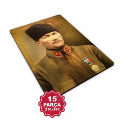 Atatürk 15 Parça Büyük Ahşap Puzzle Model 1 HK0994-1