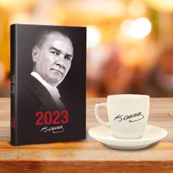 Atatürk Hediye Seti - Tekli Atatürk İmza Fincan - Gazi Paşa