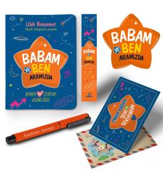 Babam ve Ben Aramızda Ayraç Kartpostal Kalem - Turuncu Aramızda