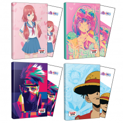 Dörtlü Flying Kisses-Icecream-Naruto-Luffy Defter ve Ayraç