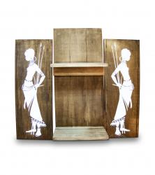 Afrikalı Kadın Savaşçı Tablolu Raf HK0150