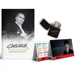 Gazipaşa Süresiz Planlama Defteri ve Benzinli Çakmak Piramit Takvim Seti