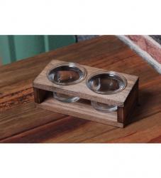 2'Li Ahşap T-Lıght Cam Mumluk HK0227