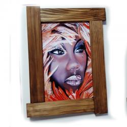 3D Siyahi Kadın Ahşap Tablo HK0004