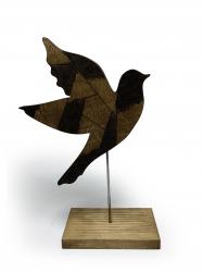 Ayaklı Ahşap Tonlamalı Güvercin HK0282