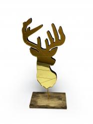 Ayaklı Altın Rengi Aynalı Geyik HK0279