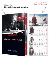 Kişiye Özel 2026 Atatürk Ciltli Ajanda ve Atatürk Gemici Takvim - Sakarya